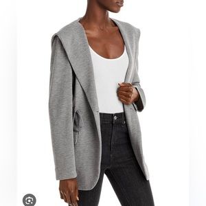 Theory double knit hooded blazer in Grey, size medium!